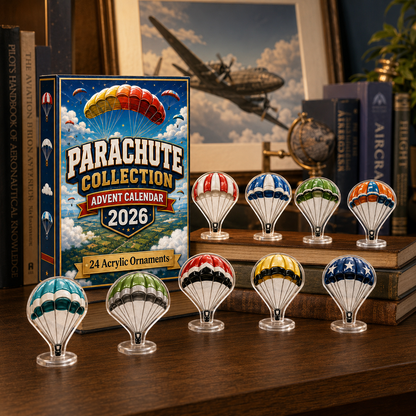 CHRISTMAS KICKOFF 49% OFF - Parachute Collection Advent Calendar 2026 - 24-Day Festive Countdown, Acrylic Charms Blind Box - Gift For Skydiving Lovers AC0HT346
