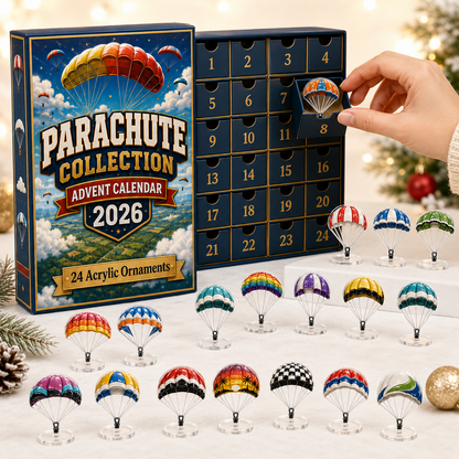 CHRISTMAS KICKOFF 49% OFF - Parachute Collection Advent Calendar 2026 - 24-Day Festive Countdown, Acrylic Charms Blind Box - Gift For Skydiving Lovers AC0HT346