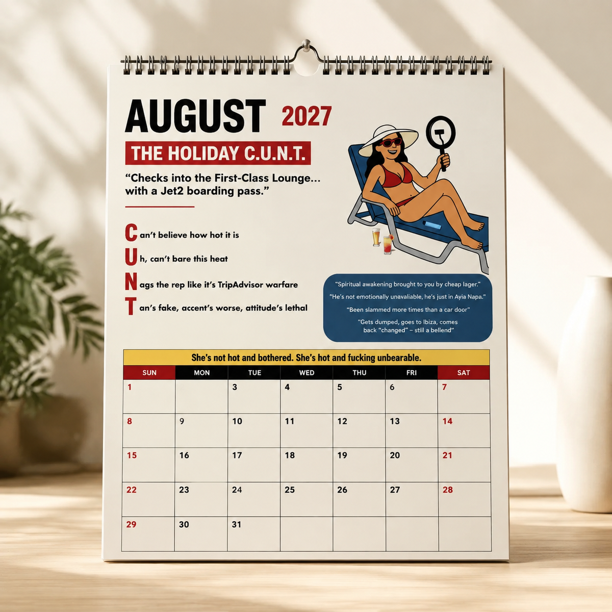 🔥The C.U.N.T. 2027 Wall Calendar – 12 Months of Pure Unfiltered Chaos