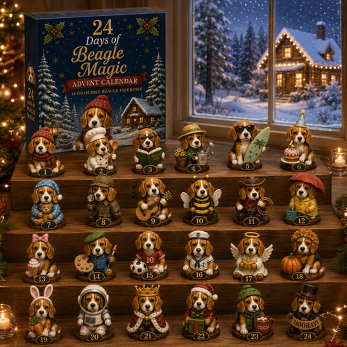 Beagle Magic Advent Calendar 2026 – 24 Days of Unique Beagle Miniature Collectibles, 24 Cute Holiday