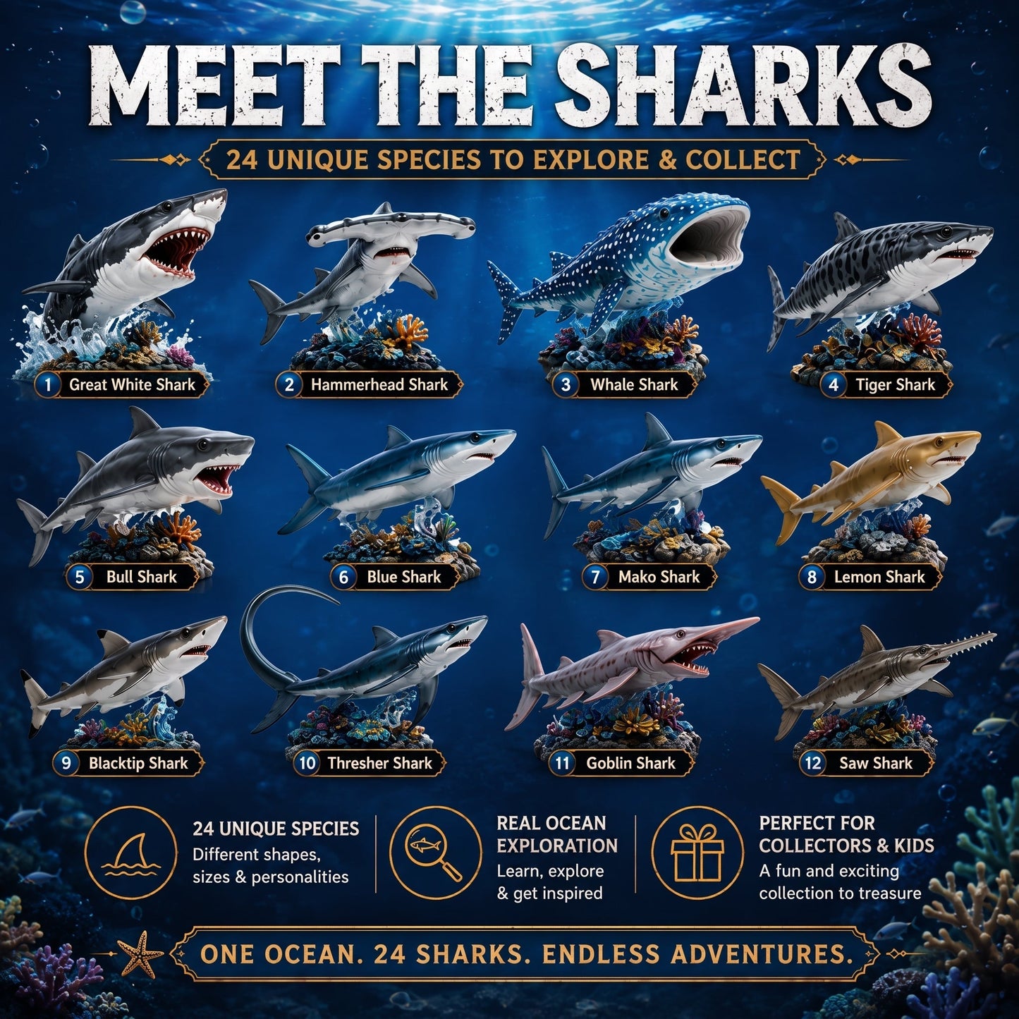 🔥49% Off Today Only-🦈 2027 Shark World Advent Calendar