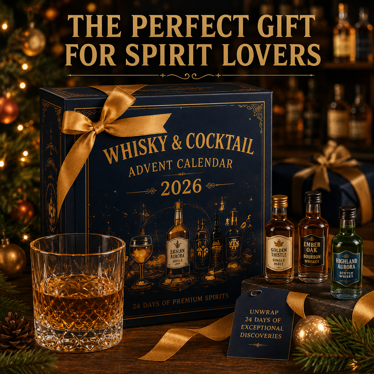 🎄 Last Day 49% OFF – 🥃 Whisky & Cocktail Advent Calendar 2026 | 24 Days of Premium Spirits & Cocktail Inspired Acrylic Collectibles 🎁