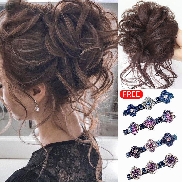 LIGHT BROWN / Handcrafted High-Quality Rhinestone Flower Hair Slide – Gentle on Hair 💎🌸✨