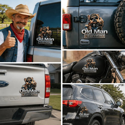 🚗 Funny Old Man Edition Vehicle Badge — Perfect Father's Day & Birthday Gift for Dad, Grandpa, Husband, Truck & SUV Owners