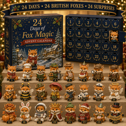 CHRISTMAS KICKOFF 49% OFF - 2026 British Foxes Blind Box - 24‑Day Festive Countdown, Fox Figurines Blind Box - Gift For Fox Lovers