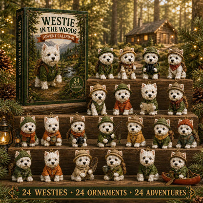 🎄Last Day 49% OFF –✨3D Westie In The Woods Advent Calendar 2026 - 24-Day Festive Countdown - Gift For Dog Lovers