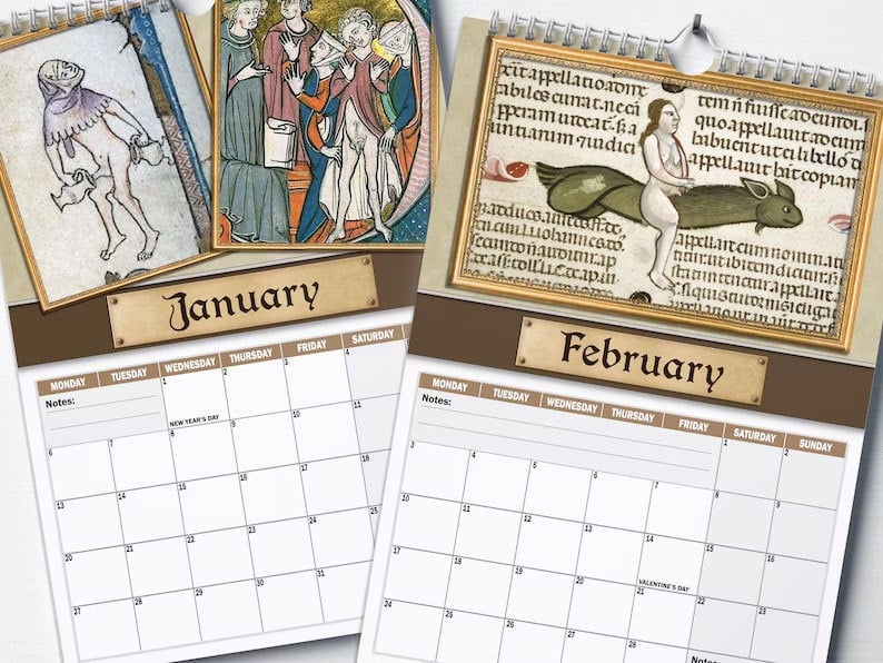 Christmas Sale - 49%Off-Mittelalterlicher Dick Pics-Kalender 2027