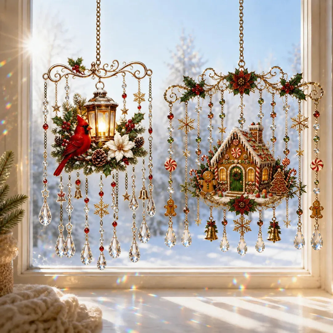 🔥Last Day 49% OFF - Handmade Christmas Stained Glass Window Hanging
