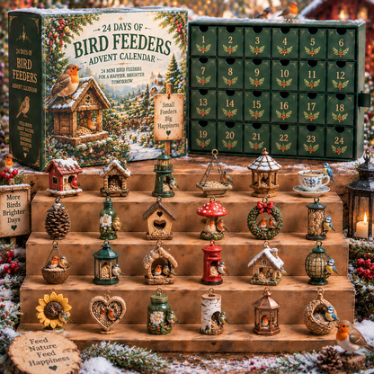 CHRISTMAS KICKOFF 49% OFF - 2026 Days of Bird Feeders Blind Box - 24‑Day Festive Countdown, Bird Feeders Themed Collectible Miniatures Blind Box - Gift For Backyard Bird & Nature Lovers