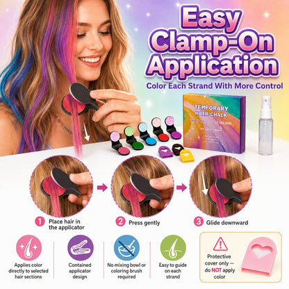 🔥Last Day 49% OFF🌈12-Color Temporary Hair Chalk Applicator Set