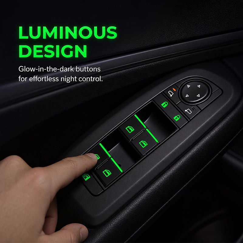 ✨💡Car Window Lift Switch Luminous Stickers - Colorful Night Glow Warning Button Decal