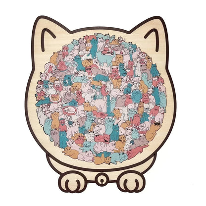 ⏳Limited-time 49% off⏰Multi Color Animal Shaped Wooden Jigsaw Puzzle🐾