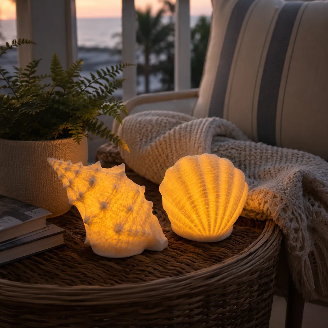 🐚Coastal Afterglow Shell & Conch Light Set