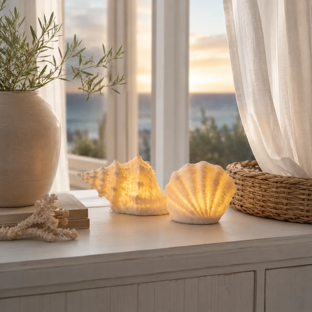 🐚Coastal Afterglow Shell & Conch Light Set