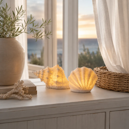 🐚Coastal Afterglow Shell & Conch Light Set