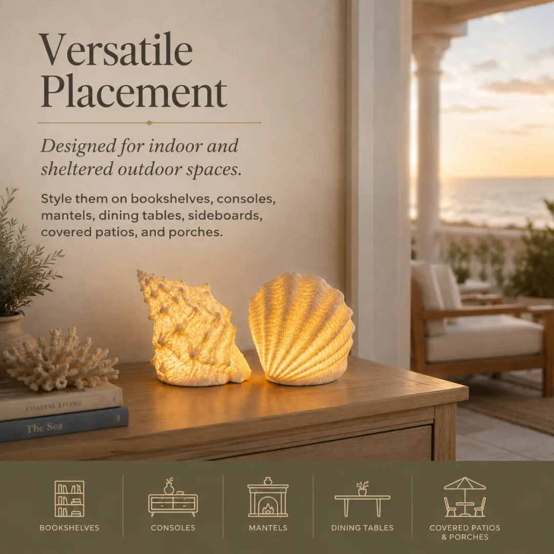 🐚Coastal Afterglow Shell & Conch Light Set