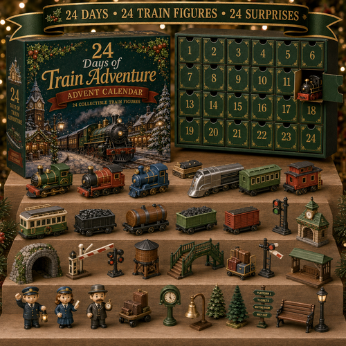 CHRISTMAS KICKOFF 49% OFF - 2026 Train Adventure Blind Box - 24‑Day Festive Countdown, Train Figures Blind Box - Gift For Train Lovers