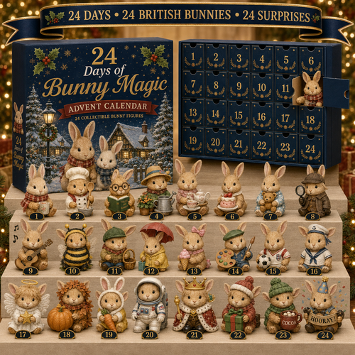 CHRISMAST KICKOFF 49% OFF - 2026 British Bunnies Blind Box - 24‑Day Festive Countdown, Bunny Figurines Blind Box - Gift For Bunny Lovers