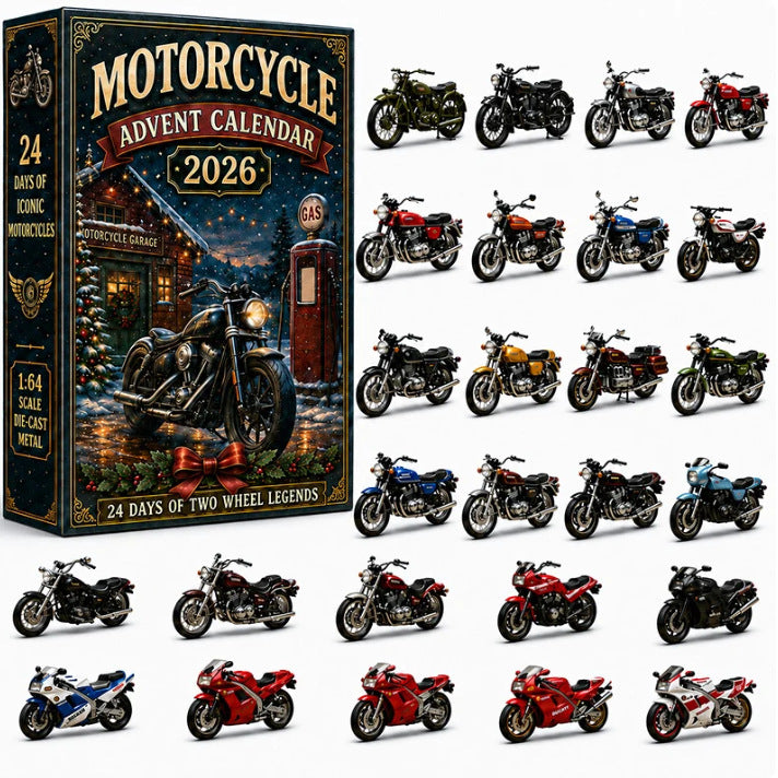 CHRISTMAS KICKOFF: 48% OFF – 2026 Motorcycle Legends Advent Calendar – 24 Days of Two-Wheel Legends, Vintage Motorcycle Collectible Blind Box