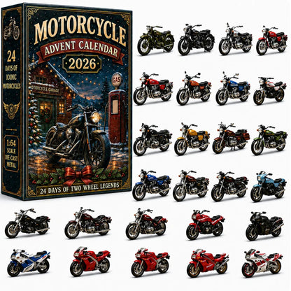 CHRISTMAS KICKOFF: 48% OFF – 2026 Motorcycle Legends Advent Calendar – 24 Days of Two-Wheel Legends, Vintage Motorcycle Collectible Blind Box