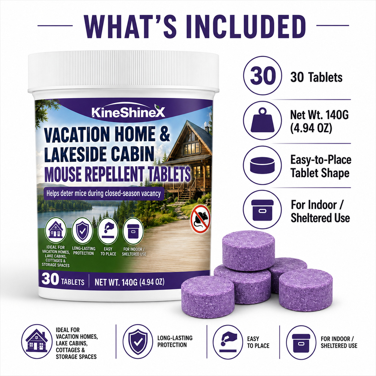 Vacation Home & Lakeside Cabin Mouse Repellent Tablets