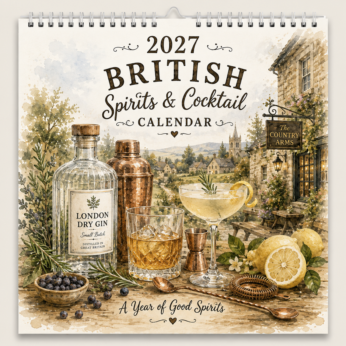 2027 British Spirits & Cocktail Calendar｜A4 Hanging Calendar