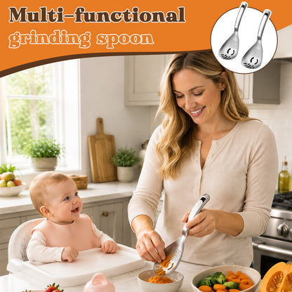 Multi-functional grinding spoon made of 304 stainless steel | For garlic, ginger, puree, and baby food