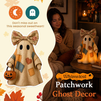 Whimsical Patchwork Ghost Decor