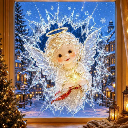 3D crystal Christmas window stickers – Reusable, festive glass decorations