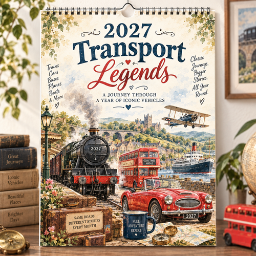 2027 Transport Legends Calendar｜A4 Hanging Calendar
