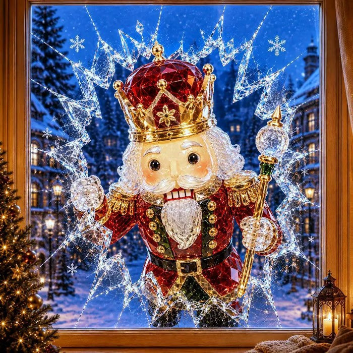3D crystal Christmas window stickers – Reusable, festive glass decorations