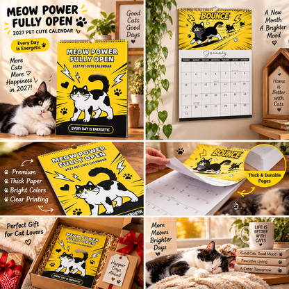 🐾 2027 Meow Power Fully Open Cat Calendar