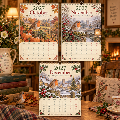 🐦2027 Robin Calendar｜A4 Hanging Calendar