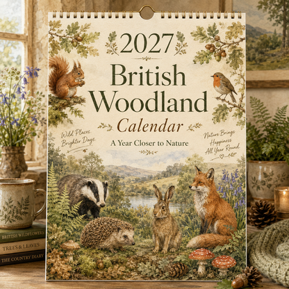 2027 British Woodland Calendar｜A4 Hanging Calendar