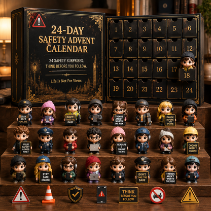 CHRISTMAS KICKOFF 49% OFF - 2026 Days of Safety Blind Box - 24-Day Festive Countdown, Online Safety Themed Collectible Miniatures Blind Box - Gift For Kids & Teens