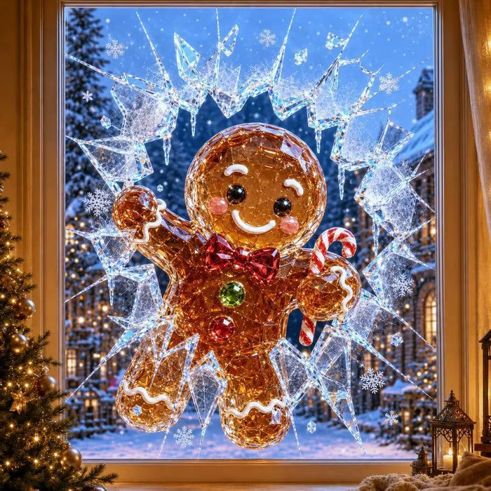 3D crystal Christmas window stickers – Reusable, festive glass decorations