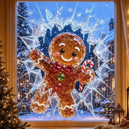3D crystal Christmas window stickers – Reusable, festive glass decorations