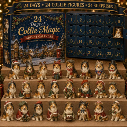 2026 Collie Magic Advent Calendar – 24 Festive Rough Collie Surprises, Christmas Collectible Blind Box