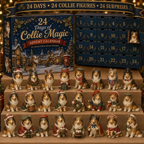 2026 Collie Magic Advent Calendar – 24 Festive Rough Collie Surprises, Christmas Collectible Blind Box