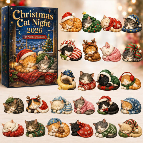 CHRISTMAS KICKOFF: 48% OFF – 2026 Cozy Cat Christmas Advent Calendar – 24 Tiny Sleeping Cat Charms, Heartwarming Holiday Gift for Cat Lovers