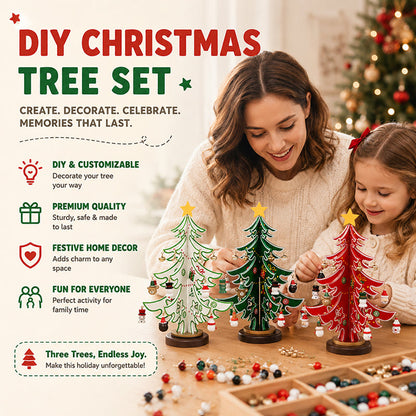 🎄 DIY Wooden Christmas Tree Ornament Set | Festive Wooden Craft Kit For Christmas Decorating
