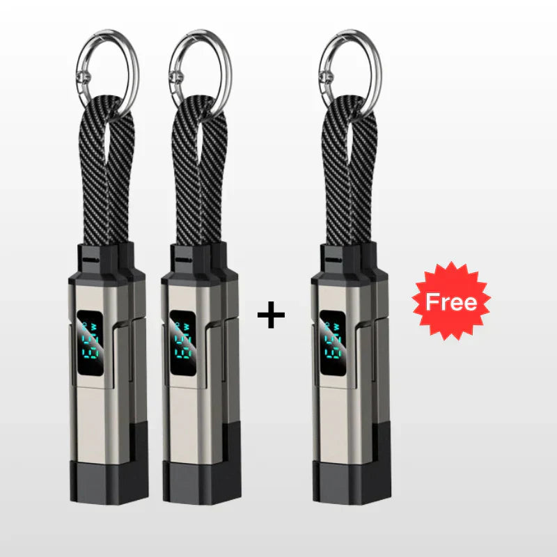📢📢50% OFF !! ⏰4-in-1 Digital Display Keychain Charging Cable🔋📱