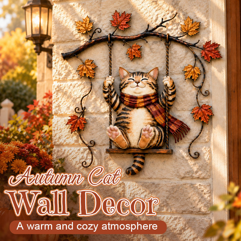 🍁Autumn Cat Metal Wall Decor🐱