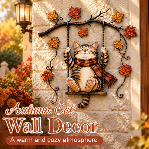 🍁Autumn Cat Metal Wall Decor🐱
