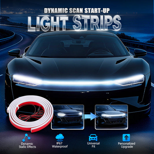 🔥【Dynamic Scan HoodBeam Kit】- 50% OFF! Light up your hood with hypnotic smooth scanning effects! ✨🚗