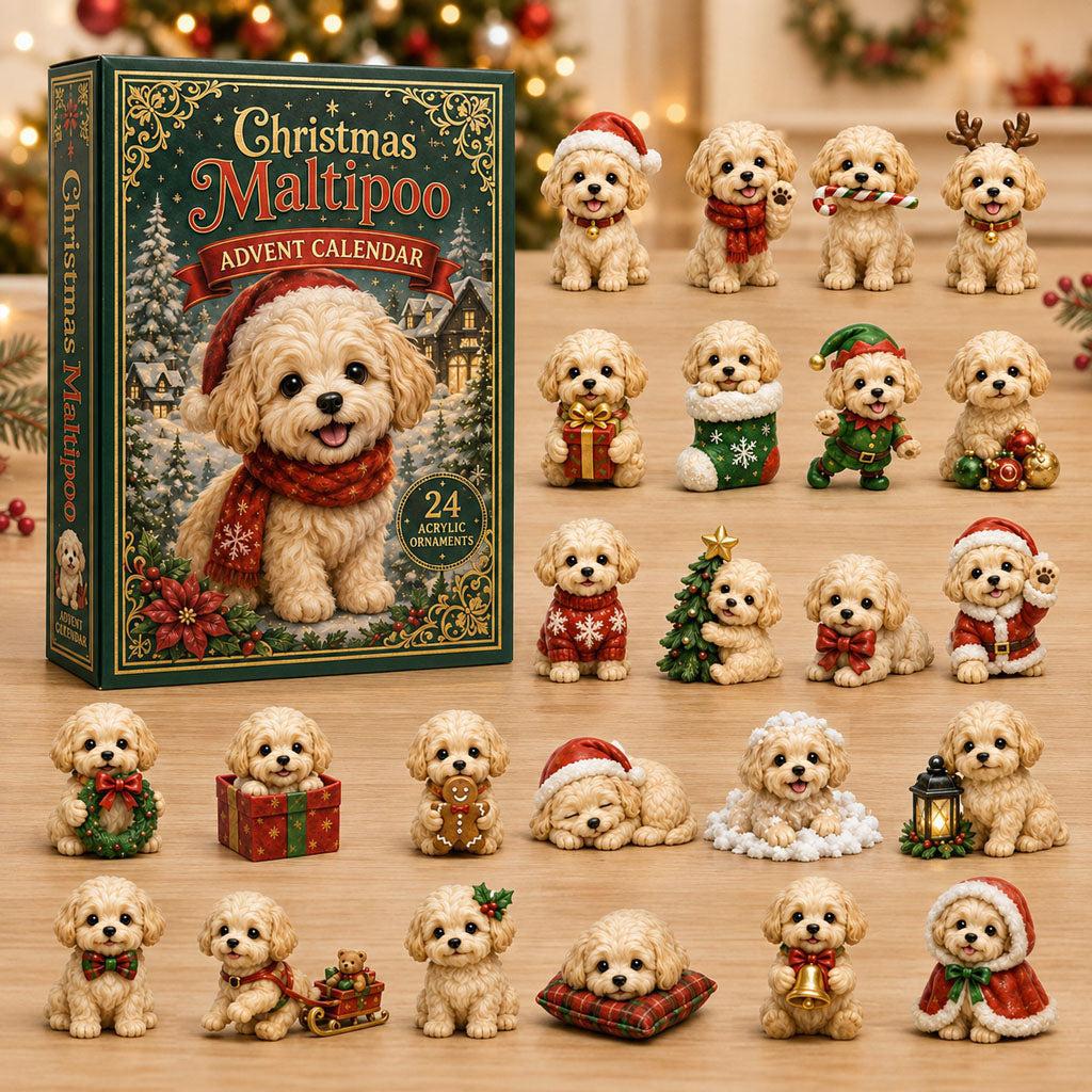 CHRISTMAS KICKOFF: 48% OFF – 2026 A Merry Little Maltipoo Christmas Advent Calendar – 24 Festive Acrylic Ornaments