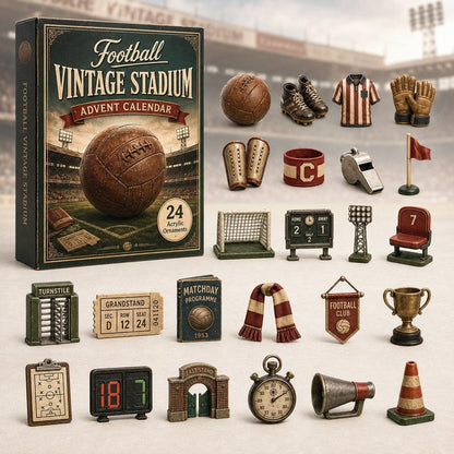 Back to the Terraces – 2026 Vintage Football Advent Calendar, 24 Collectible Ornament Surprises