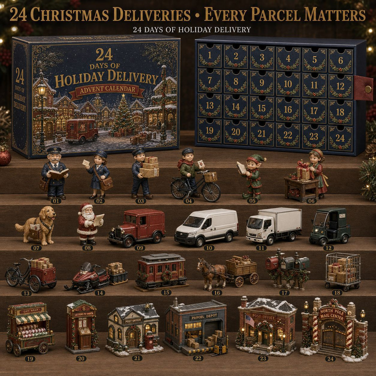 CHRISTMAS KICKOFF: 48% OFF – 2026 Christmas Deliveries Advent Calendar – 24 Holiday Delivery Characters & Miniature Scenes, Festive Collectible Blind Box
