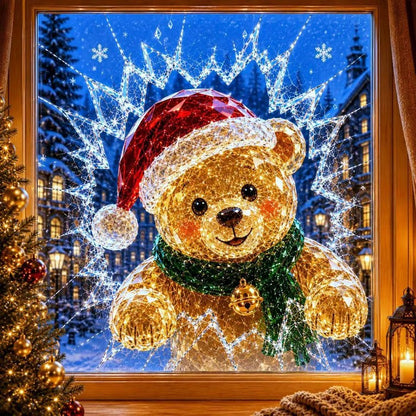 3D crystal Christmas window stickers – Reusable, festive glass decorations