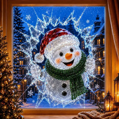 3D crystal Christmas window stickers – Reusable, festive glass decorations